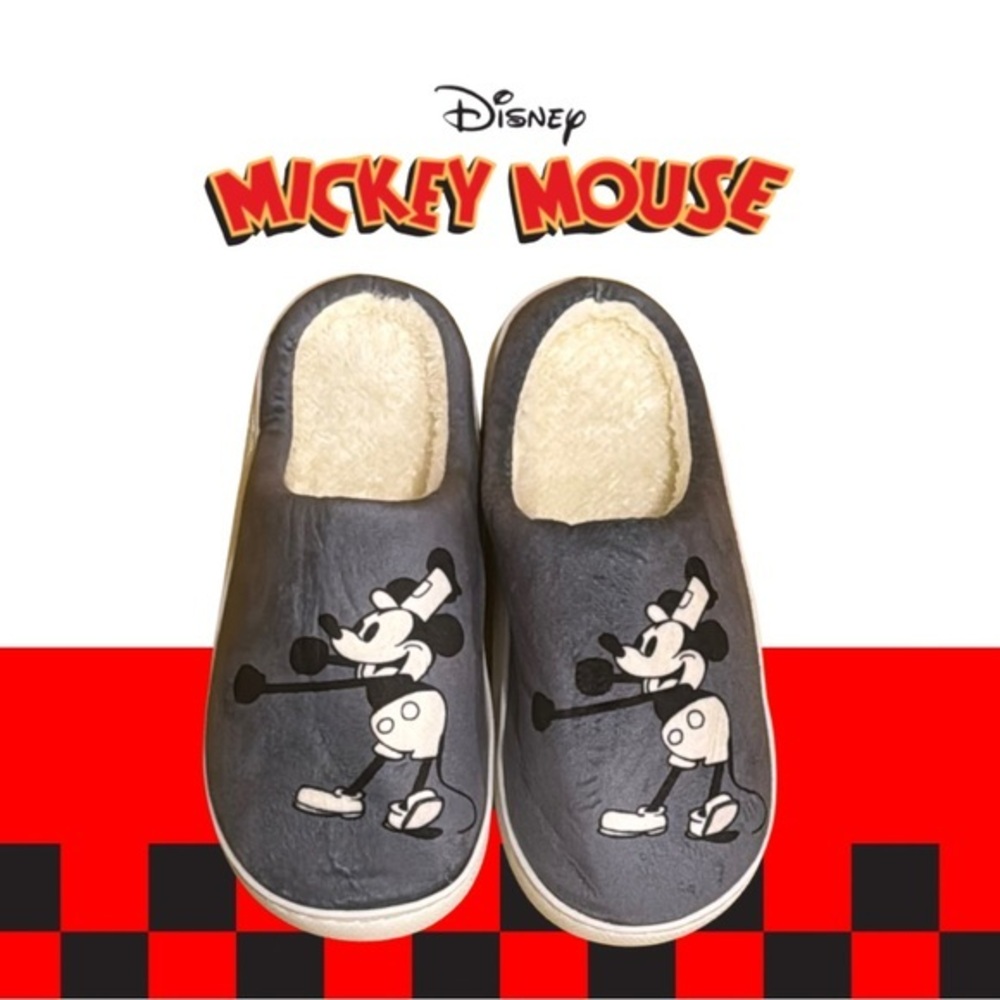 NEW Disney Blue Mickey Mouse Slippers Size 5-6 Women
